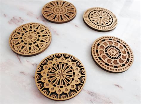 Wooden Laser Cut Coasters Wooden Laser Cut Coasters: An Exquisite Fusion Of Art And Functionality