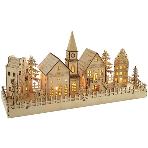 Laser Cut Wooden Christmas Village H1: Laser Cut Wooden Christmas Village: A Festive And Nostalgic Holiday Decor