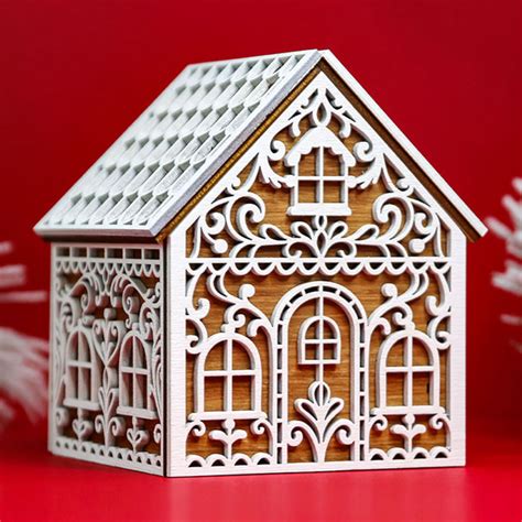 Laser Cut Wooden Gingerbread House Laser Cut Wooden Gingerbread House: A Festive Masterpiece For Christmas Decor