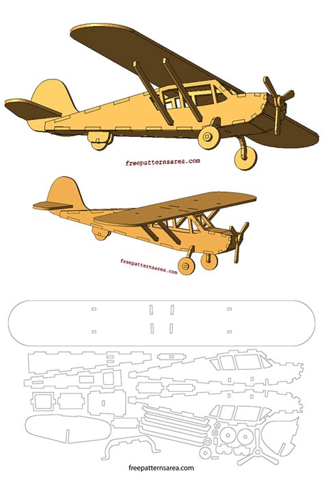 Laser Cut Model Plane 3d Puzzle Dxf Free Download Laser Cut Model Plane 3D Puzzle DXF Free Download